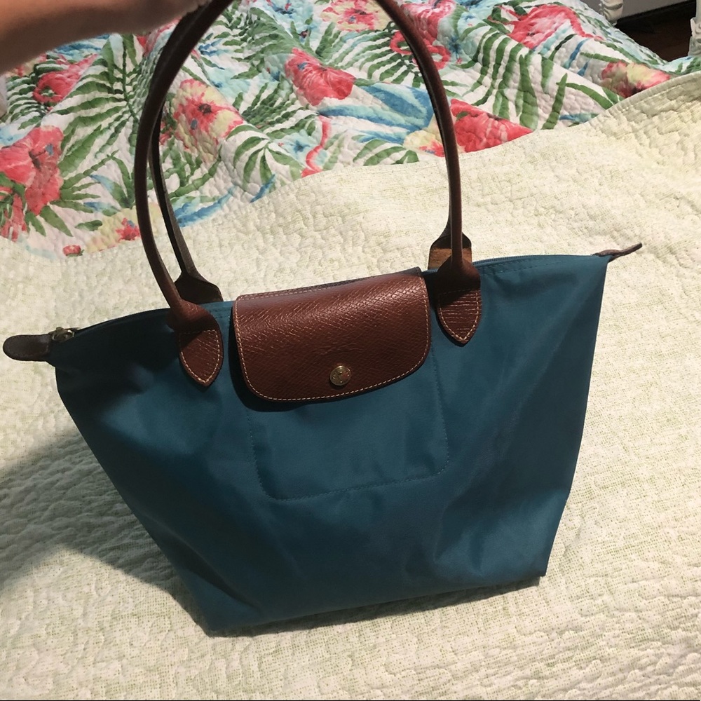 Women's Blue Le Pliage Medium Shoulder Tote